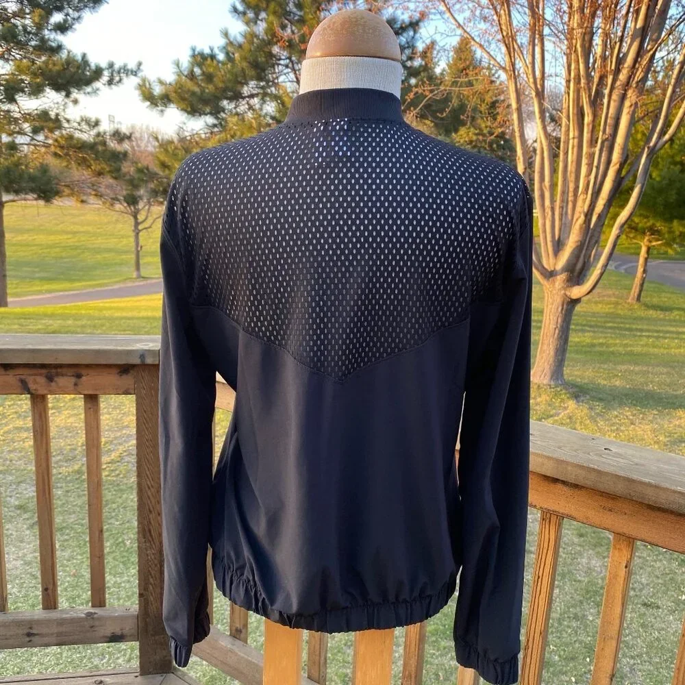 Z by Zella Women’s Main Event Mesh Yoke Top Track Jacket Medium Black Full Zip - Picture 3 of 13